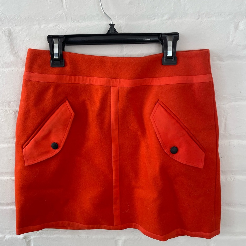 rag & bone Bright Orange Mini Skirt with Pocket Flaps